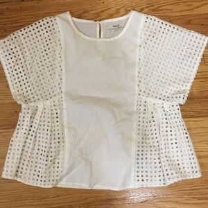 Madewell White Eyelet top